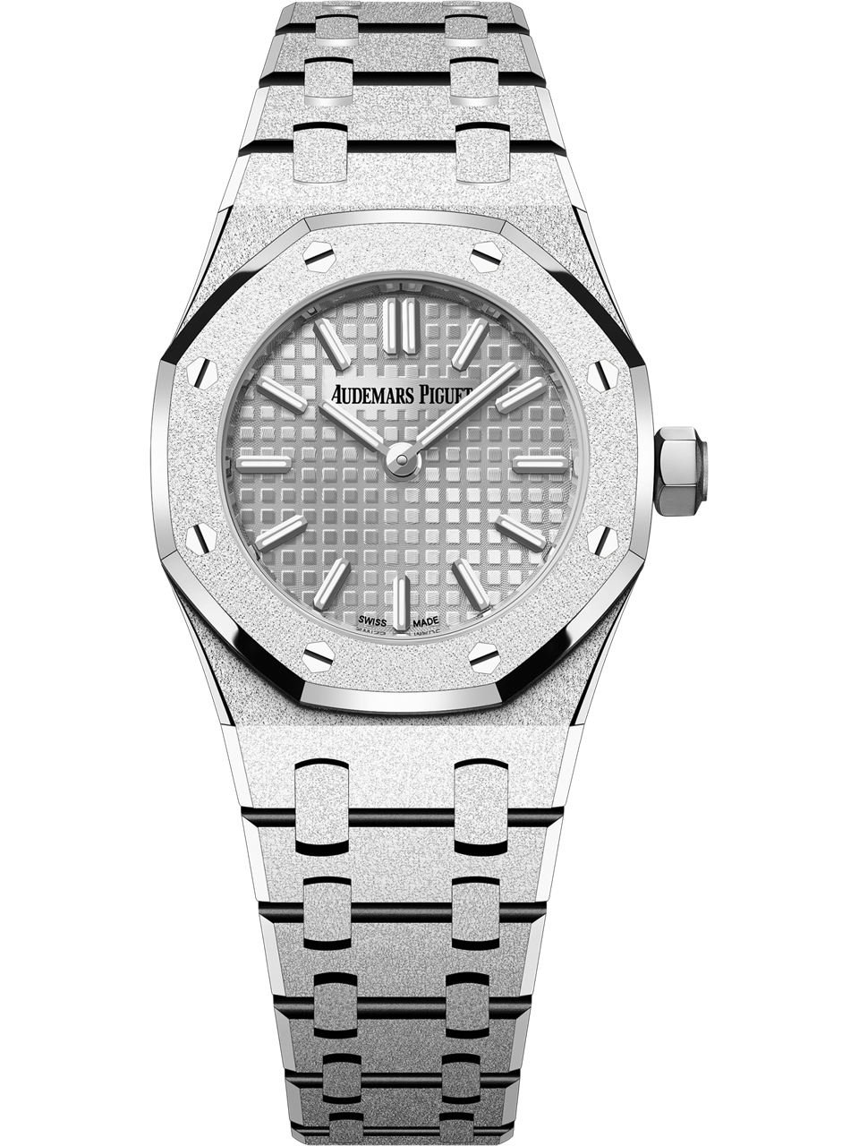 Audemars Piguet — Royal Oak Mini Frosted Gold Quartz — White Gold