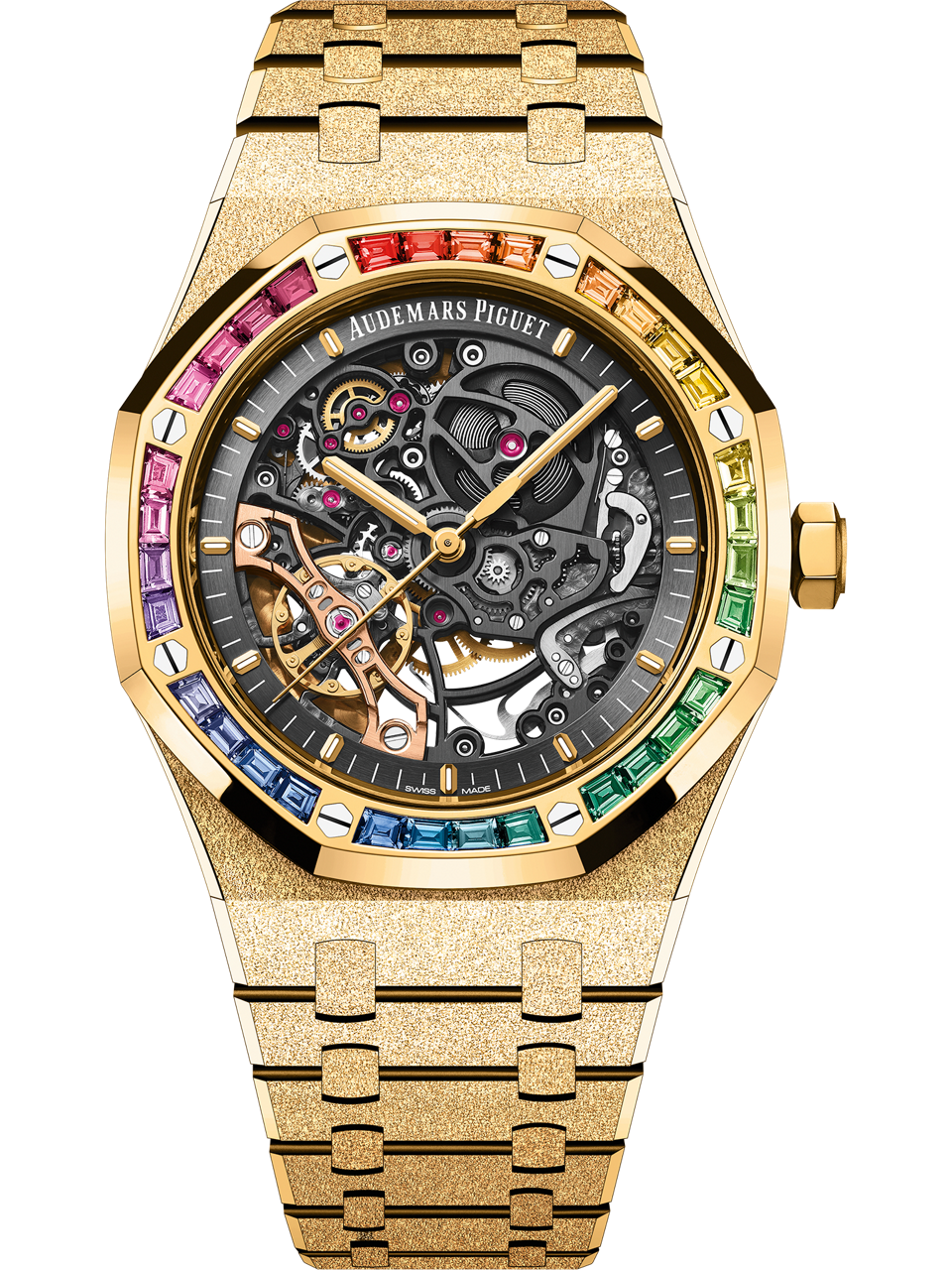Audemars Piguet — Royal Oak Frosted Gold Double Balance Wheel Openworked — Yellow Gold